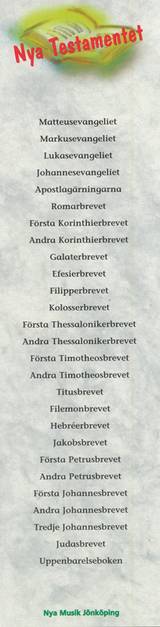 Bokmärke - Nya Testamentet, en produkt från Nya Musik som utvecklar och engagerar människor i alla åldrar.