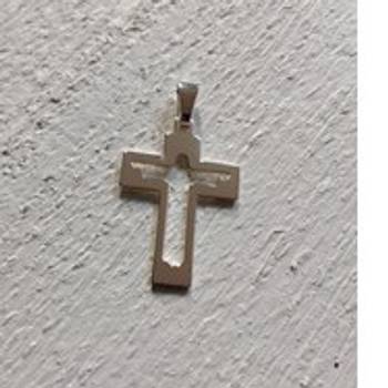 Uppståndelsekors, litet, silver, en produkt från Nya Musik som utvecklar och engagerar människor i alla åldrar.