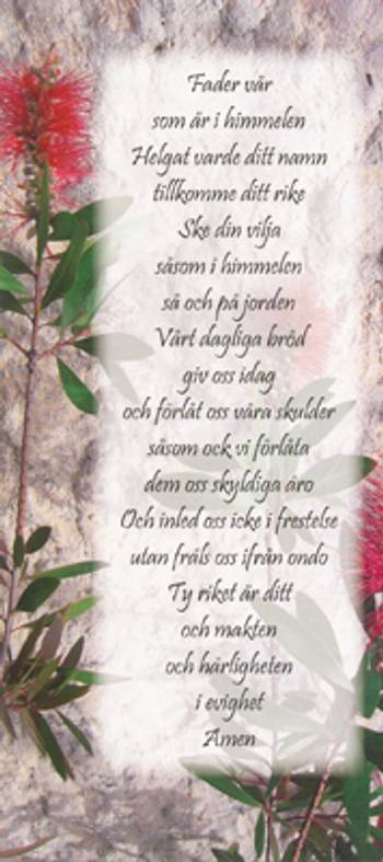 Kort/bokmärke - Fader vår, en produkt från Nya Musik som utvecklar och engagerar människor i alla åldrar.