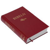 Svenska Folkbibeln 2015, storformat, röd hård pärm, en produkt från Nya Musik som utvecklar och engagerar människor i alla åldrar.