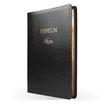 Folkbibeln 2015 Slimline svart Cabraskinn, en produkt från Nya Musik som utvecklar och engagerar människor i alla åldrar.