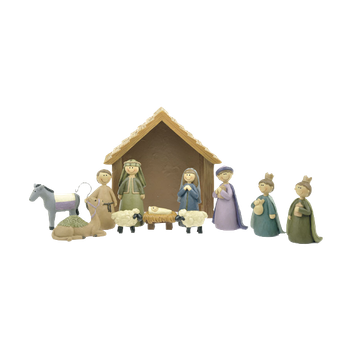 Julkrubba med stall - PE84261, en produkt från Nya Musik som utvecklar och engagerar människor i alla åldrar.