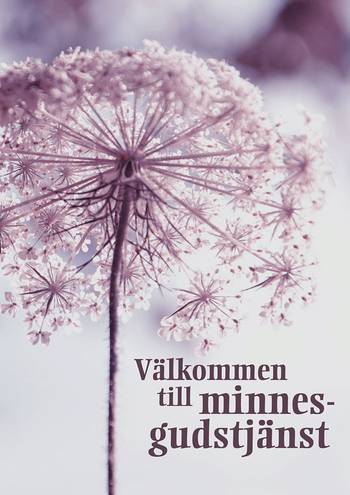 Inbjudan till minnesgudstjänst -  Blomma, en produkt från Nya Musik som utvecklar och engagerar människor i alla åldrar.