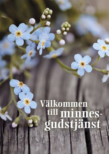 Inbjudan till minnesgudstjänst -  Förgätmigej, en produkt från Nya Musik som utvecklar och engagerar människor i alla åldrar.