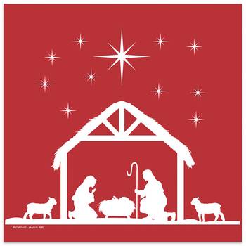 Servetter - Julkrubba - Röd - 20-pack, en produkt från Nya Musik som utvecklar och engagerar människor i alla åldrar.