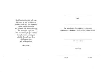 Vigselbevis - Allt bär den allt tror den - Equmeniakyrkan, en produkt från Nya Musik som utvecklar och engagerar människor i alla åldrar.