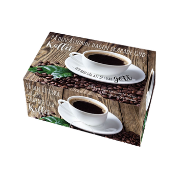 Kortask - På den åttonde dagen skapade Gud kaffet, en produkt från Nya Musik som utvecklar och engagerar människor i alla åldrar.