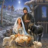 Servetter - Julkrubba - Blå - 20-pack, en produkt från Nya Musik som utvecklar och engagerar människor i alla åldrar.