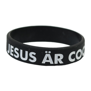 Armband - Silikon barnstrl - Jesus är cool - Svart, en produkt från Nya Musik som utvecklar och engagerar människor i alla åldrar.
