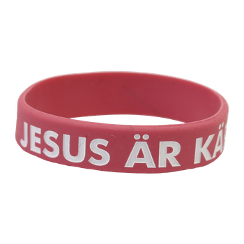Armband - Silikon barnstrl - Jesus är kärlek - Rosa, en produkt från Nya Musik som utvecklar och engagerar människor i alla åldrar.