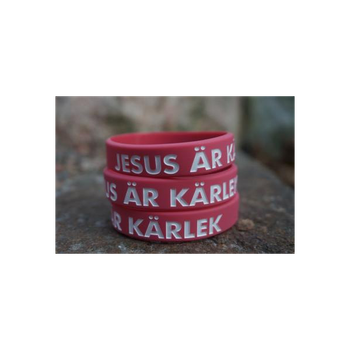 Armband - Silikon barnstrl - Jesus är kärlek - Rosa, en produkt från Nya Musik som utvecklar och engagerar människor i alla åldrar.