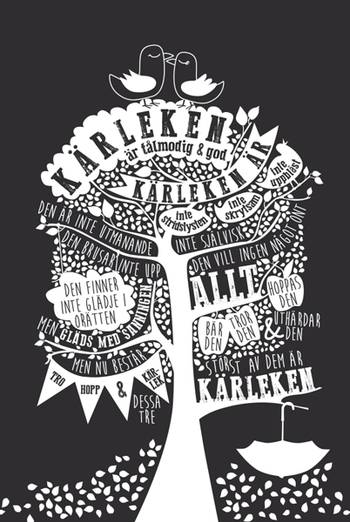 Kort - Kärlekens lov - Stort matt - Svart, en produkt från Nya Musik som utvecklar och engagerar människor i alla åldrar.