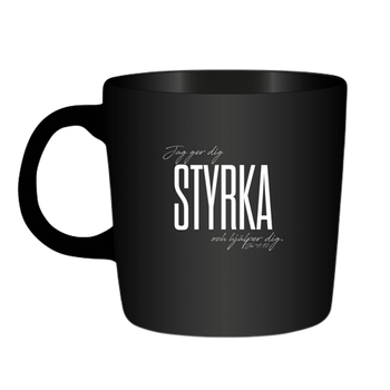 Mugg - Jag ger dig styrka och hjälper dig - Svart, en produkt från Nya Musik som utvecklar och engagerar människor i alla åldrar.