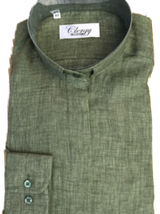 Linneskjorta - Dam, mossgrön, en produkt från Nya Musik som utvecklar och engagerar människor i alla åldrar.