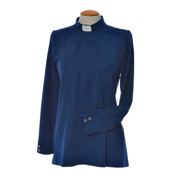 Prästtopp - Dam, Eva, veckad, blå, en produkt från Nya Musik som utvecklar och engagerar människor i alla åldrar.