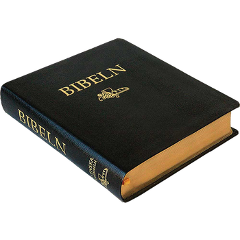 Anteckningsbibel i svart cabraskinn, en produkt från Nya Musik som utvecklar och engagerar människor i alla åldrar.