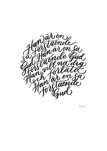 Poster - Förstående Gud - Svart text - A4, en produkt från Nya Musik som utvecklar och engagerar människor i alla åldrar.