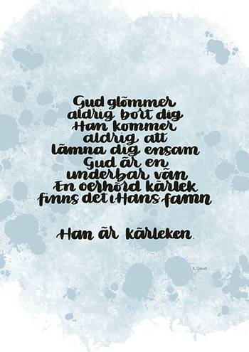 Poster - Gud glömmer aldrig bort - A4, en produkt från Nya Musik som utvecklar och engagerar människor i alla åldrar.