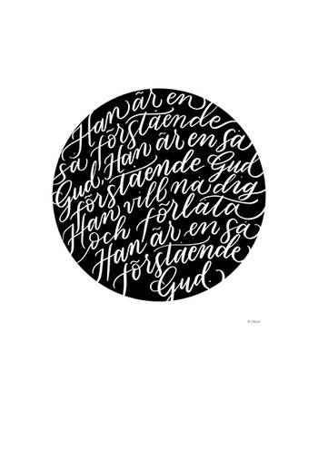 Poster - Förstående Gud - Vit text - A3, en produkt från Nya Musik som utvecklar och engagerar människor i alla åldrar.