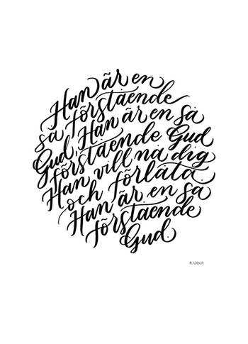 Kort - Förstående Gud - Svart text, en produkt från Nya Musik som utvecklar och engagerar människor i alla åldrar.