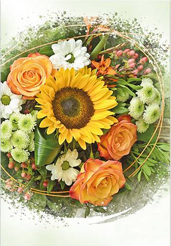 Dubbelt kort – Utan text - Blandade blommor, en produkt från Nya Musik som utvecklar och engagerar människor i alla åldrar.