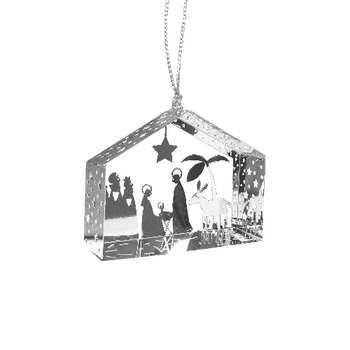 Hängdekoration - Minivärld - Krubba - Silverfärgad, en produkt från Nya Musik som utvecklar och engagerar människor i alla åldrar.