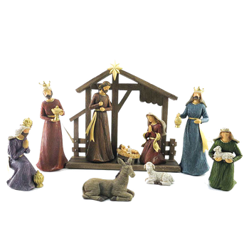 Julkrubba med stall – 20 cm, en produkt från Nya Musik som utvecklar och engagerar människor i alla åldrar.