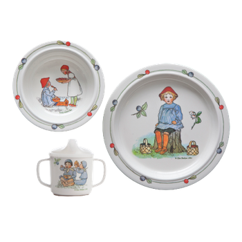 Elsa Beskow Putte, Barnservis, 3 delar, en produkt från Nya Musik som utvecklar och engagerar människor i alla åldrar.