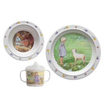 Elsa Beskow Visor, Barnservis, 3 delar, en produkt från Nya Musik som utvecklar och engagerar människor i alla åldrar.