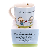 Herregud & Co Mugg Människor jag älskar, en produkt från Nya Musik som utvecklar och engagerar människor i alla åldrar.