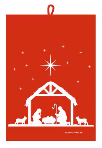 Kökshandduk - Julkrubba - 70x50 cm, en produkt från Nya Musik som utvecklar och engagerar människor i alla åldrar.