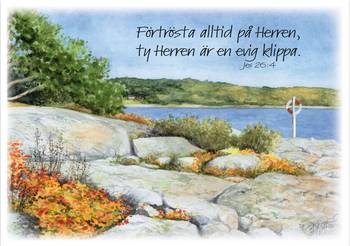 Vykort - Förtrösta alltid på Herren, en produkt från Nya Musik som utvecklar och engagerar människor i alla åldrar.