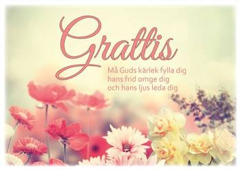 Vykort - Grattis, må Guds kärlek, en produkt från Nya Musik som utvecklar och engagerar människor i alla åldrar.