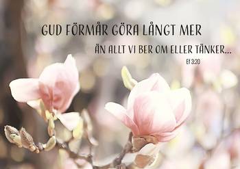 Vykort - Gud förmår göra långt mer, en produkt från Nya Musik som utvecklar och engagerar människor i alla åldrar.