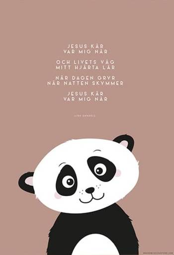 Poster - Jesus kär -Rosa - Söt Panda - A3, en produkt från Nya Musik som utvecklar och engagerar människor i alla åldrar.