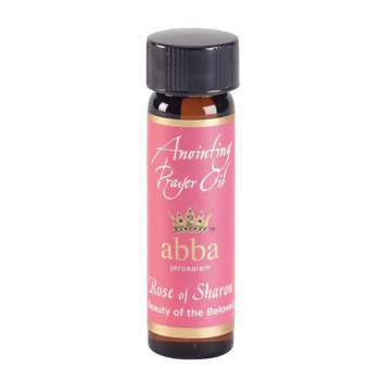 Oljeflaska med parfym – Sarons ros, en produkt från Nya Musik som utvecklar och engagerar människor i alla åldrar.