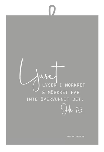 Kökshandduk - Ljuset lyser i mörkret 50x35 cm, en produkt från Nya Musik som utvecklar och engagerar människor i alla åldrar.