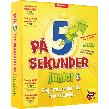 På 5 sekunder junior - Brädspel, en produkt från Nya Musik som utvecklar och engagerar människor i alla åldrar.