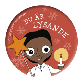 Knapp med julmotiv - Du är lysande, en produkt från Nya Musik som utvecklar och engagerar människor i alla åldrar.