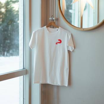 T-shirt - Unisex, vit, Alphas logga, en produkt från Nya Musik som utvecklar och engagerar människor i alla åldrar.