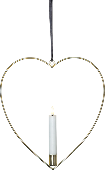 Hängande hjärta med led-ljus, en produkt från Nya Musik som utvecklar och engagerar människor i alla åldrar.