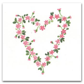 Dubbelt kort – Krans av blommor - hjärta, en produkt från Nya Musik som utvecklar och engagerar människor i alla åldrar.