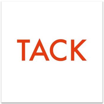 Dubbelt kort - Tack - röd text, en produkt från Nya Musik som utvecklar och engagerar människor i alla åldrar.