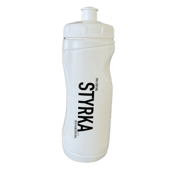 Sportflaska – Styrka, vit, en produkt från Nya Musik som utvecklar och engagerar människor i alla åldrar.