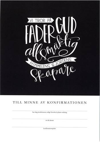 Konfirmationsminne - Vi tror på Fader Gud - Svenska kyrkan, en produkt från Nya Musik som utvecklar och engagerar människor i alla åldrar.