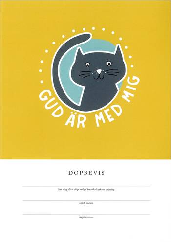 Dopbevis - Gud är med mig - Svenska kyrkan, en produkt från Nya Musik som utvecklar och engagerar människor i alla åldrar.