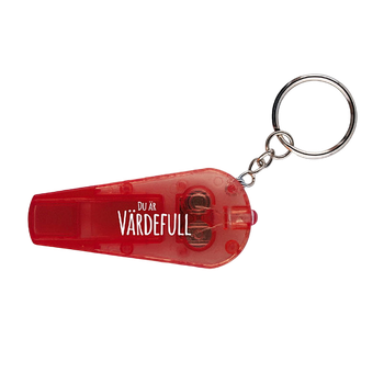 Nyckelring med LED – Visselpipa, röd, en produkt från Nya Musik som utvecklar och engagerar människor i alla åldrar.