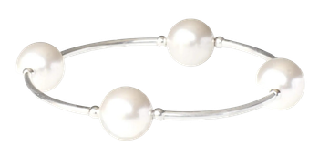 Välsignelsearmband - Vita pärlor - 12 mm, en produkt från Nya Musik som utvecklar och engagerar människor i alla åldrar.