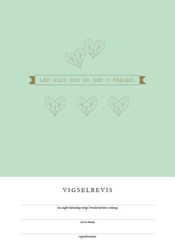 Vigselbevis - Låt allt hos er ske i kärlek - Svenska kyrkan, en produkt från Nya Musik som utvecklar och engagerar människor i alla åldrar.