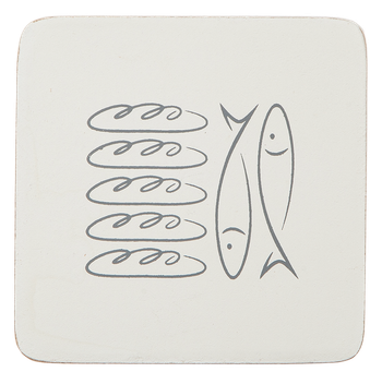 Glasunderlägg - Fem bröd och två fiskar, en produkt från Nya Musik som utvecklar och engagerar människor i alla åldrar.